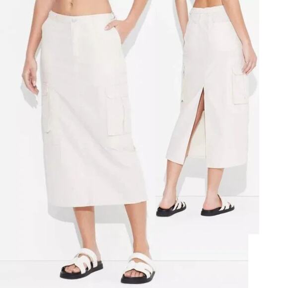 Wild Fable Women's Cargo Maxi Skirt Light Beige Size XXS - Picture 1 of 6